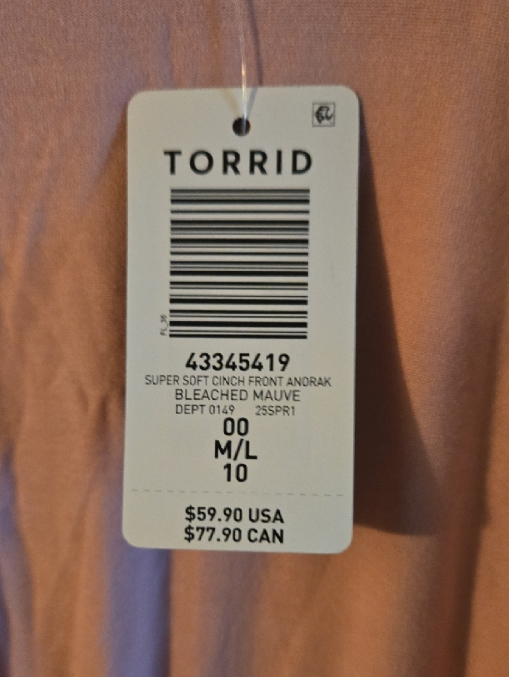 Torrid Soft Pink Open-Front Drawstring Cardigan - Picture 3 of 5